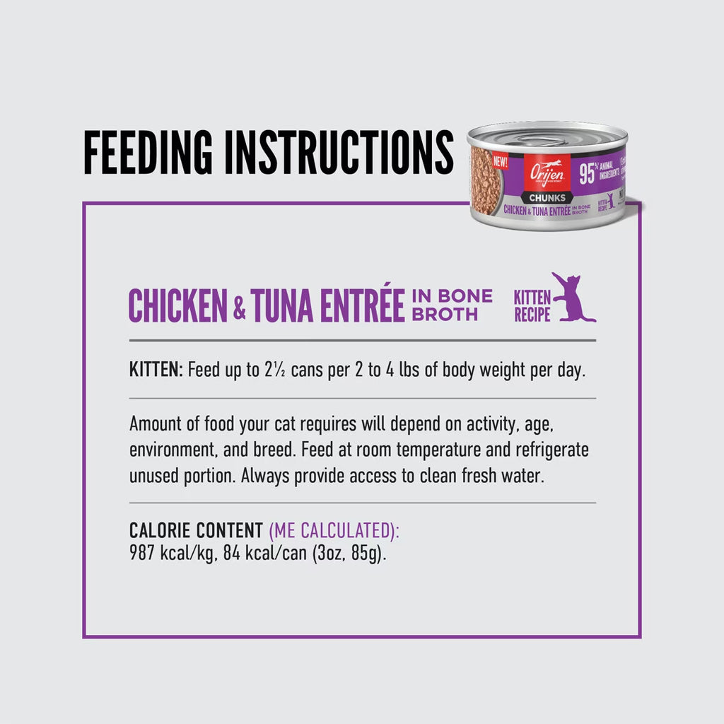 ORIJEN Chunks & Shreds Kitten Chicken & Tuna Entree Wet Cat Food