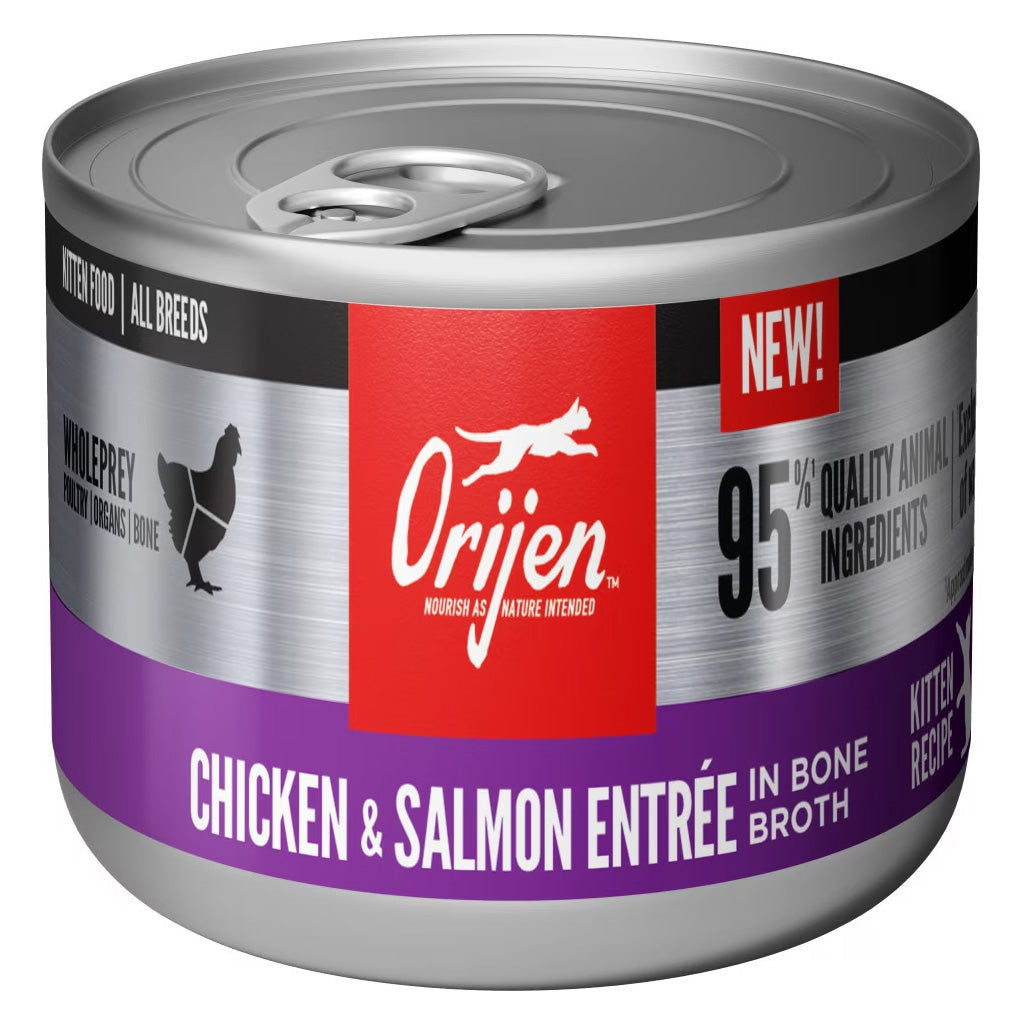 ORIJEN Premium Chicken & Salmon Kitten & Cat Food in Bone Broth Pate