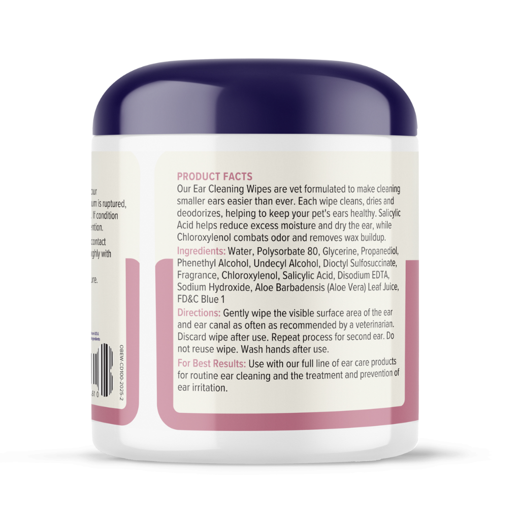 Oticbliss Ear Cleaning Wipes For Dogs & Cats, 100 ct