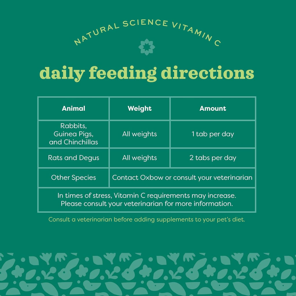 Oxbow Natural Science Vitamin C Supplement For Small Animals (60 ct)