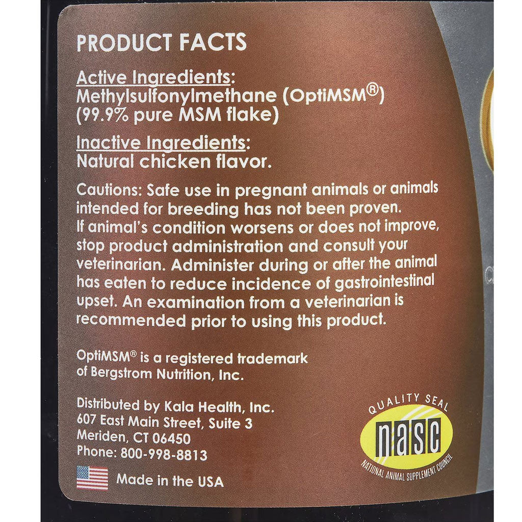 PeakTails Joint Support For Dogs MSM Powder Chicken Flavor, 1-lb