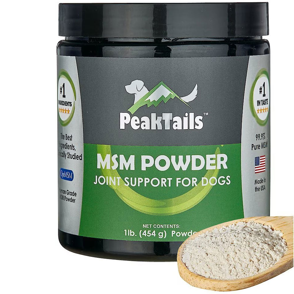 PeakTails Joint Support For Dogs MSM Powder Unflavored, 1-lb