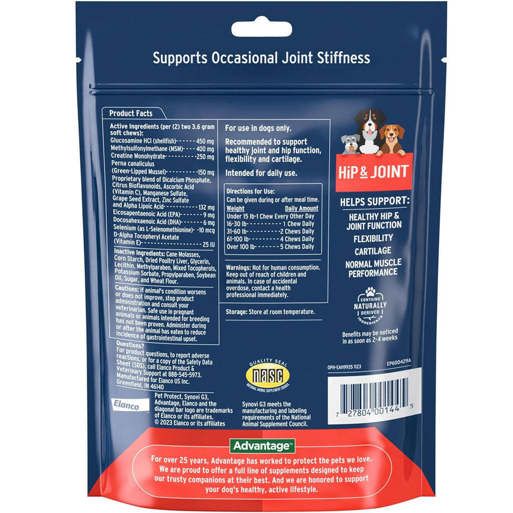 Pet Protect Hip & Joint Synovi G3 for Dogs, Chicken Flavor