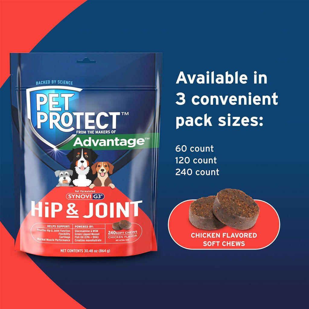 Pet Protect Hip & Joint Synovi G3 for Dogs, Chicken Flavor