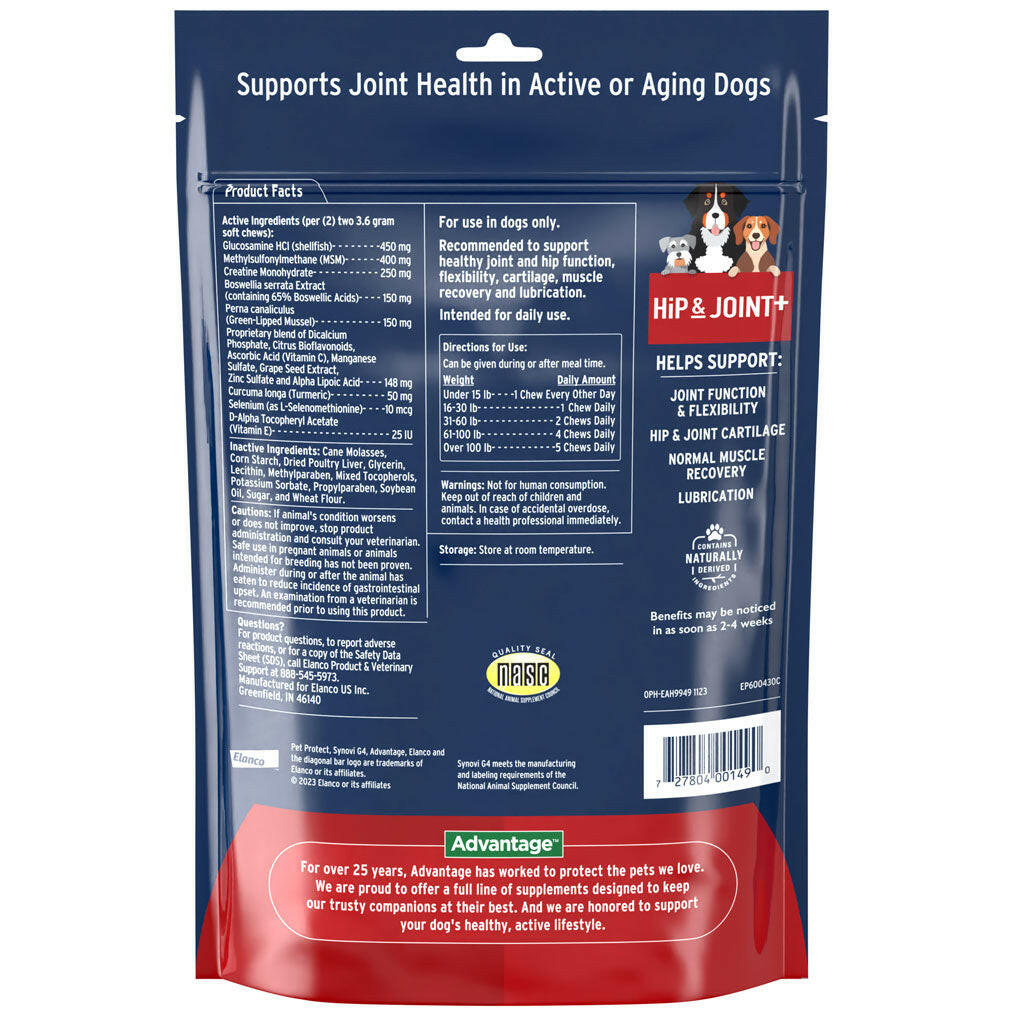 Pet Protect Hip & Joint Synovi G4 for Dogs, Chicken Flavor