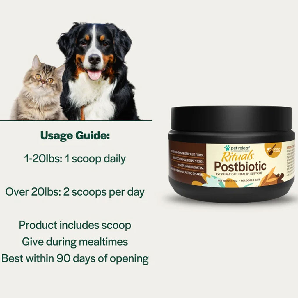Pet Releaf Rituals Postbiotic Gut Health Support for Dogs & Cats, 2-oz