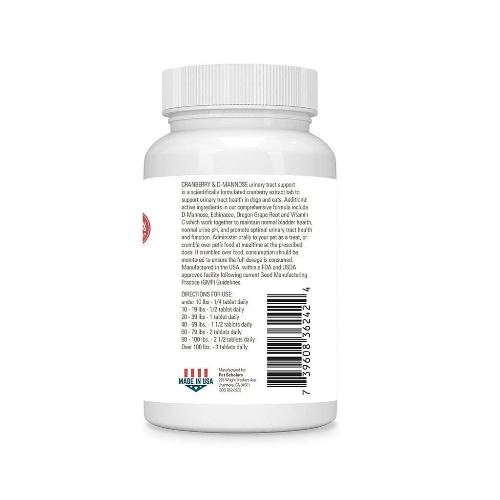 Pet Scholars Cranberry & D-Mannose Urinary Tract Support (75 Chewable Tablets)