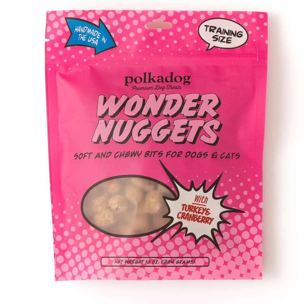 Polkadog Wonder Nuggets Soft & Chewy Bits Turkey & Cranberry Flavor Training Treats for Dogs