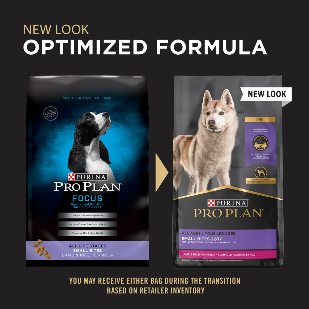 Purina Pro Plan All Life Stages Small Bites 27/17 Lamb & Rice Dry Dog Food, 37.5-lb