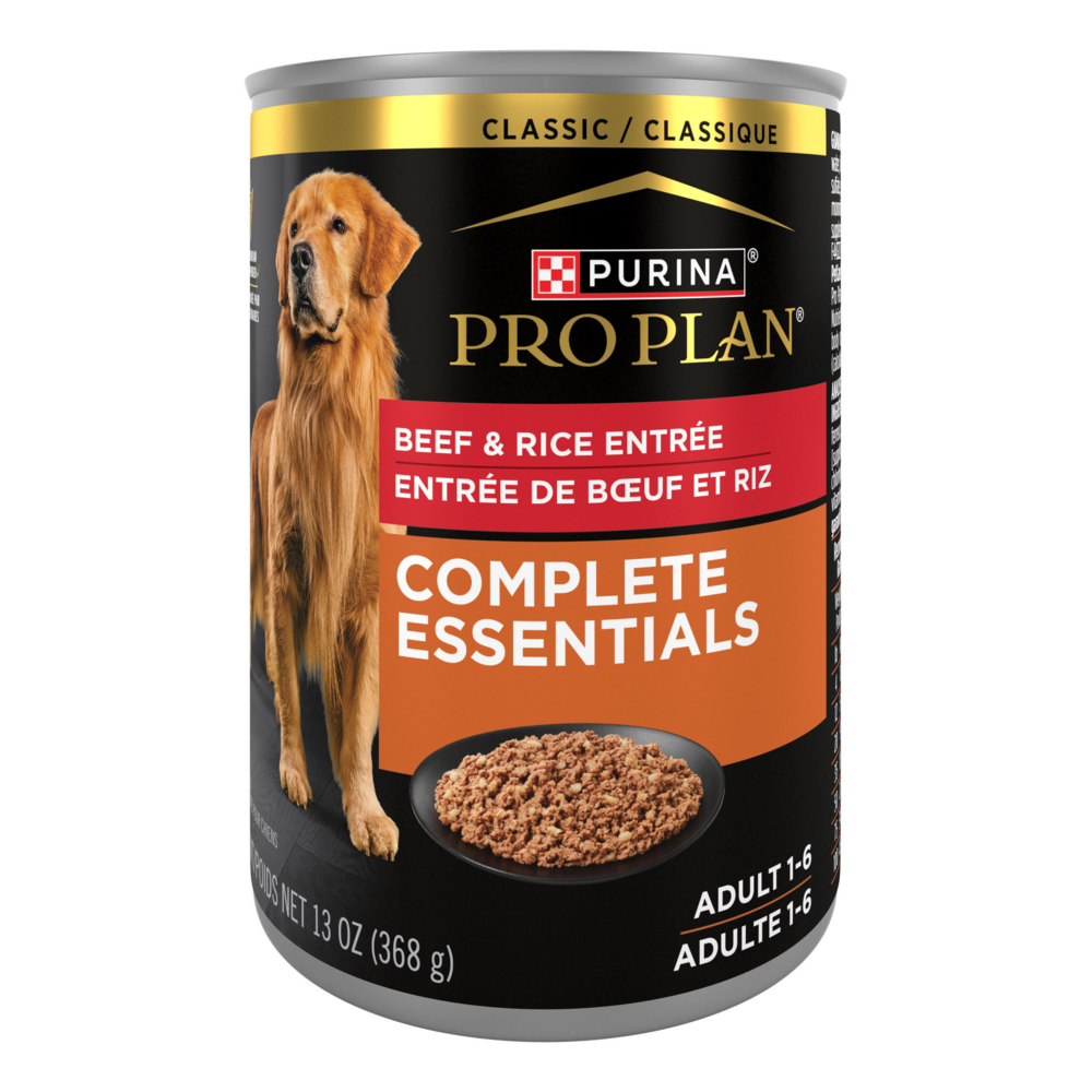 Purina Pro Plan Complete Essentials Adult Beef & Rice Entree Canned Dog Food, 13-oz, case of 12