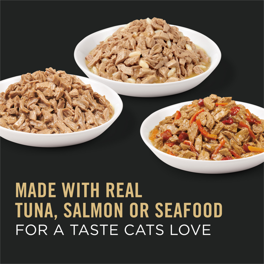 Purina Pro Plan Complete Essentials Seafood Entrees Variety Pack Adult Canned Cat Food, 3-oz, case of 12