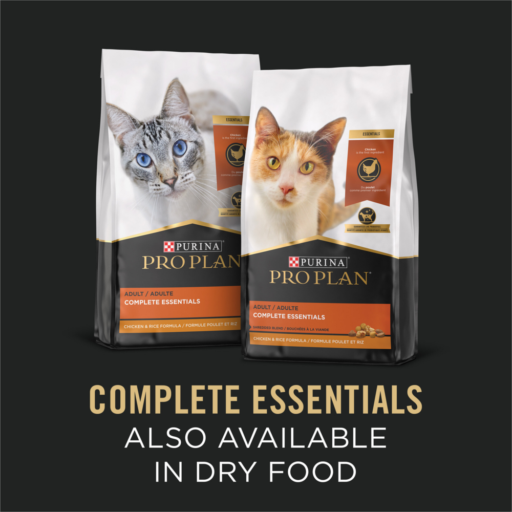 Purina Pro Plan Complete Essentials Seafood Entrees Variety Pack Adult Canned Cat Food, 3-oz, case of 12