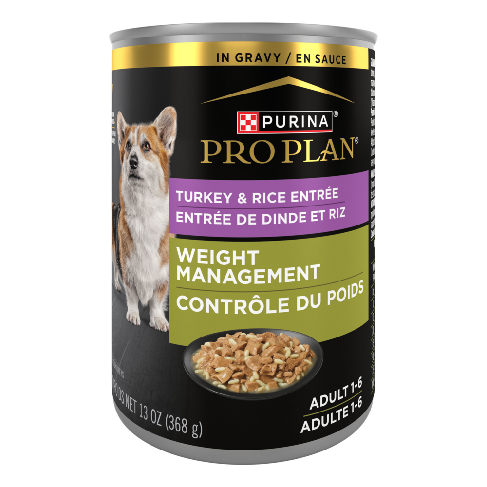 Purina Pro Plan Focus Adult Weight Management Turkey & Rice Entree Canned Dog Food, 13-oz, case of 12