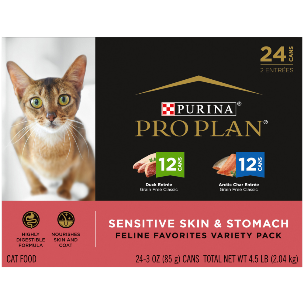 Purina Pro Plan Focus Sensitive Skin & Stomach Poultry & Seafood Favorites Variety Pack Wet Cat Food