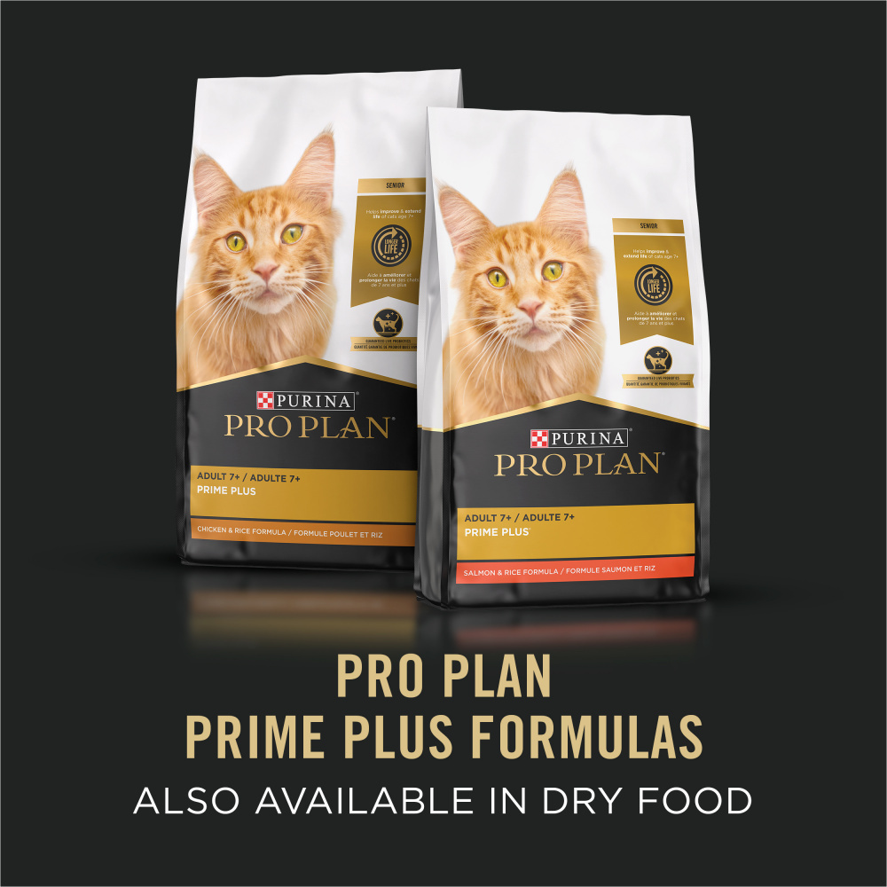 Purina Pro Plan Prime Plus 7+ Ocean Whitefish & Salmon Entree Classic Canned Cat Food, 3-oz, case of 24