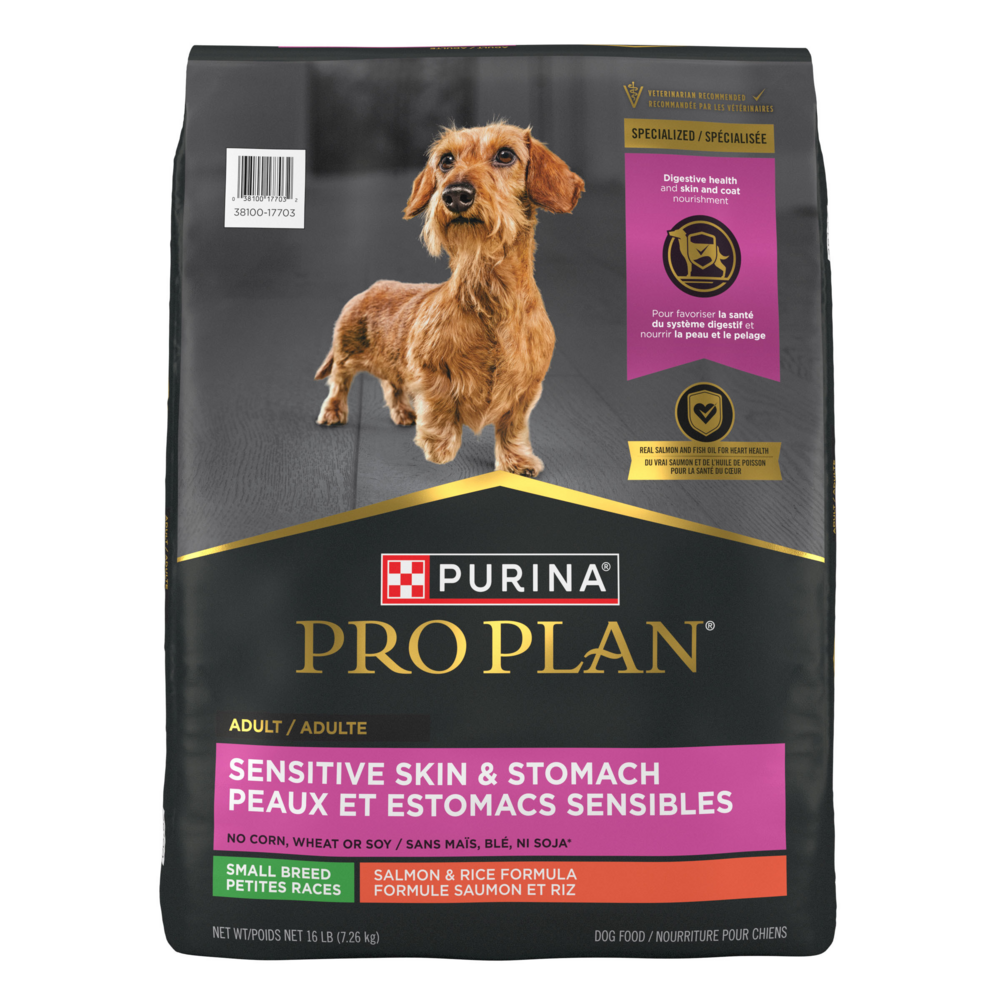 Purina Pro Plan Sensitive Skin & Stomach Small Breed Salmon & Rice Formula Dry Dog Food, 16-lb