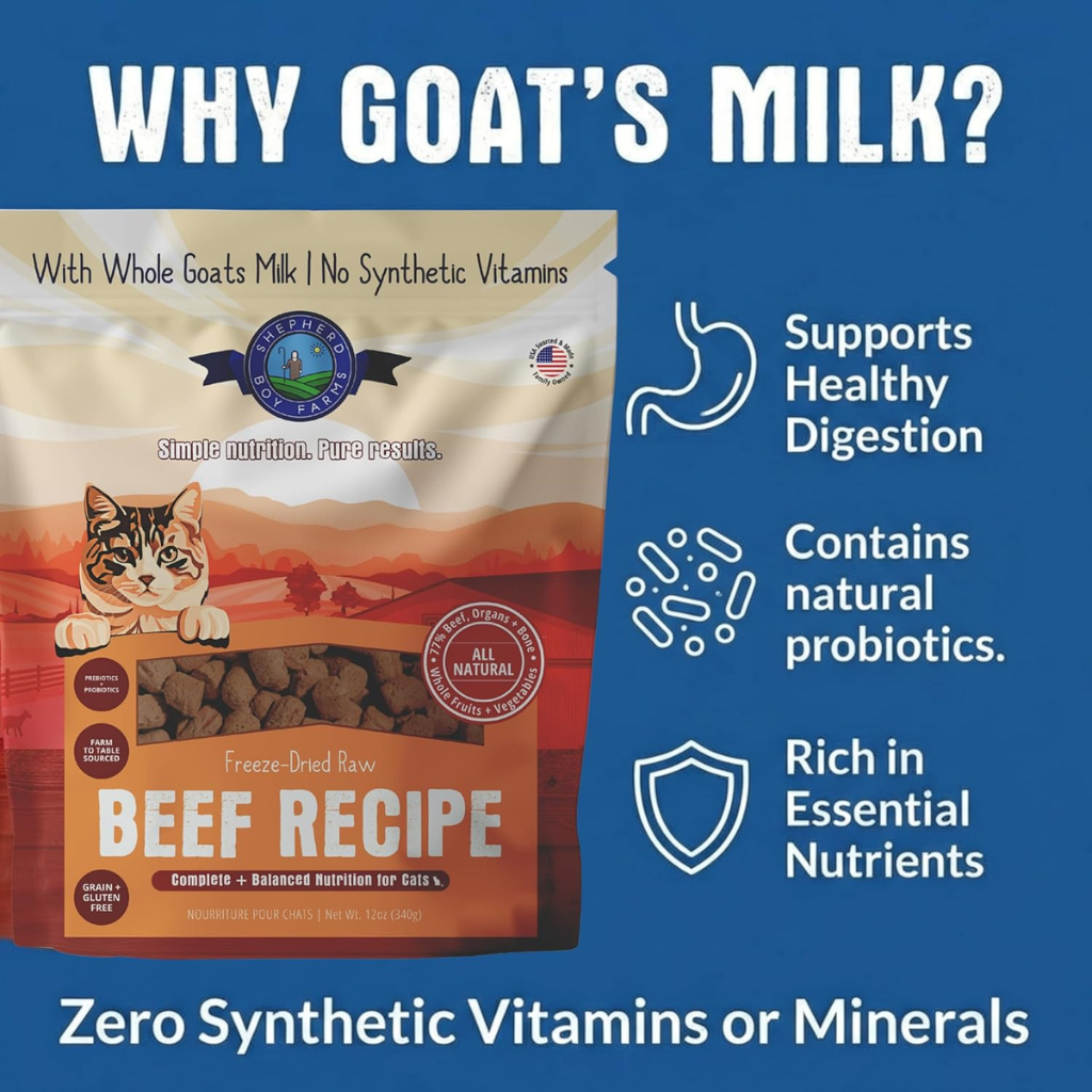 Shepherd Boy Farms Beef Recipe Freeze Dried Cat Food (12 oz)