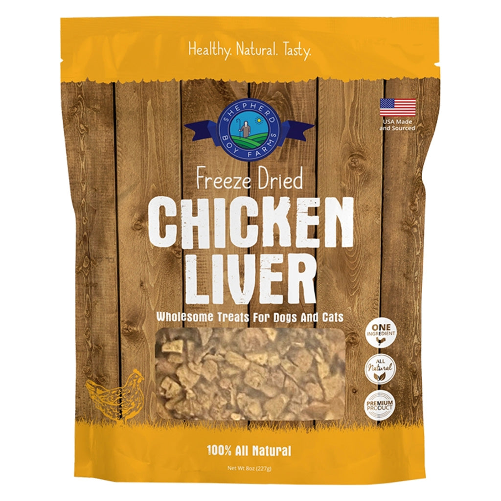 Shepherd Boy Farms Chicken Breast, Hearts & Liver Freeze Dried Treats for Dogs & Cats