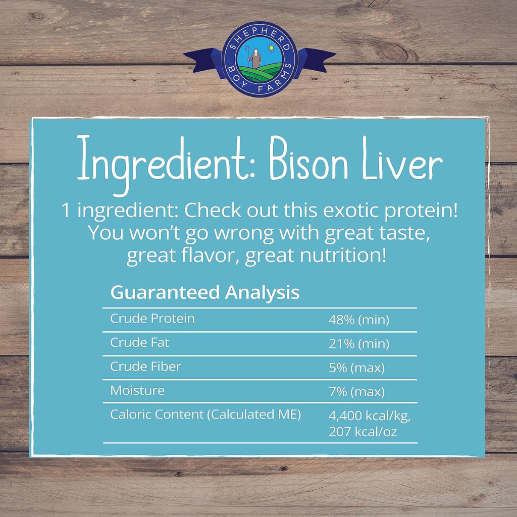Shepherd Boy Farms Freeze Dried Bison Liver Treats for Dogs & Cats