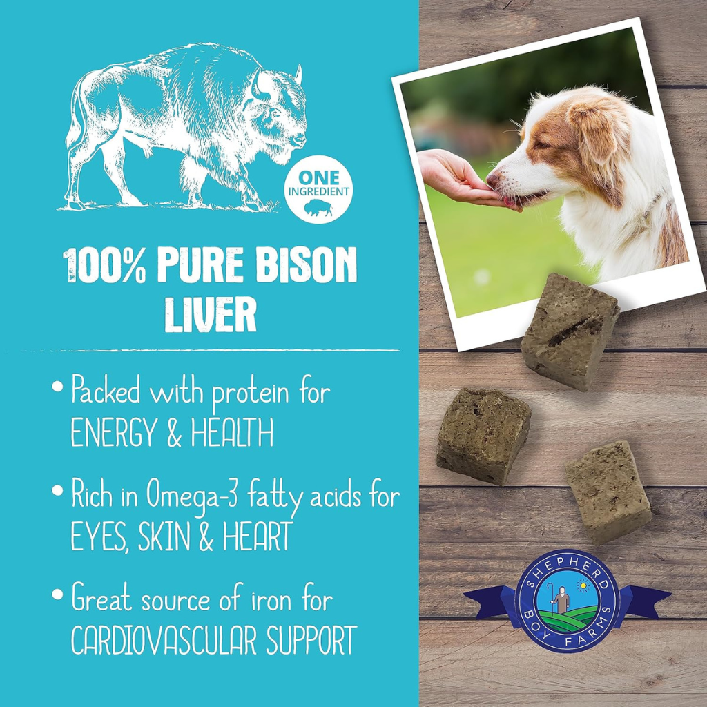 Shepherd Boy Farms Freeze Dried Bison Liver Treats for Dogs & Cats