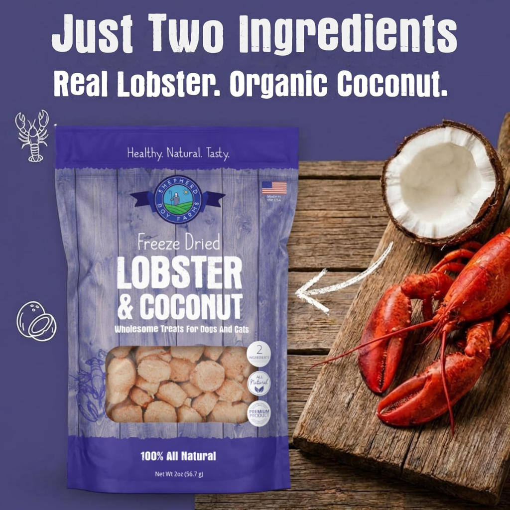Shepherd Boy Farms Freeze Dried Lobster & Coconut Treats for Dogs & Cats