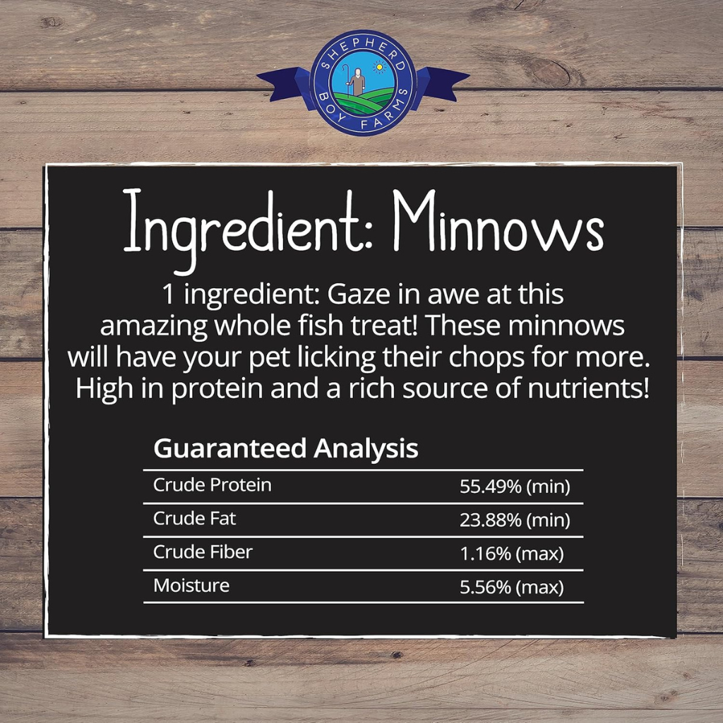 Shepherd Boy Farms Freeze Dried Minnows Treats for Dogs & Cats