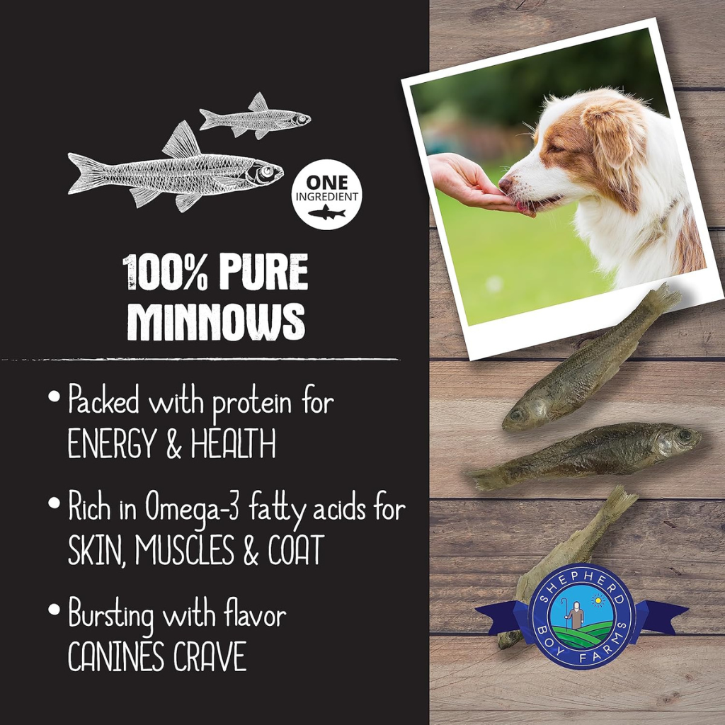 Shepherd Boy Farms Freeze Dried Minnows Treats for Dogs & Cats
