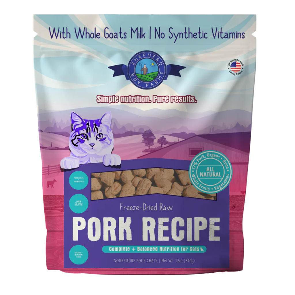 Shepherd Boy Farms Pork Recipe Freeze Dried Cat Food (12 oz)