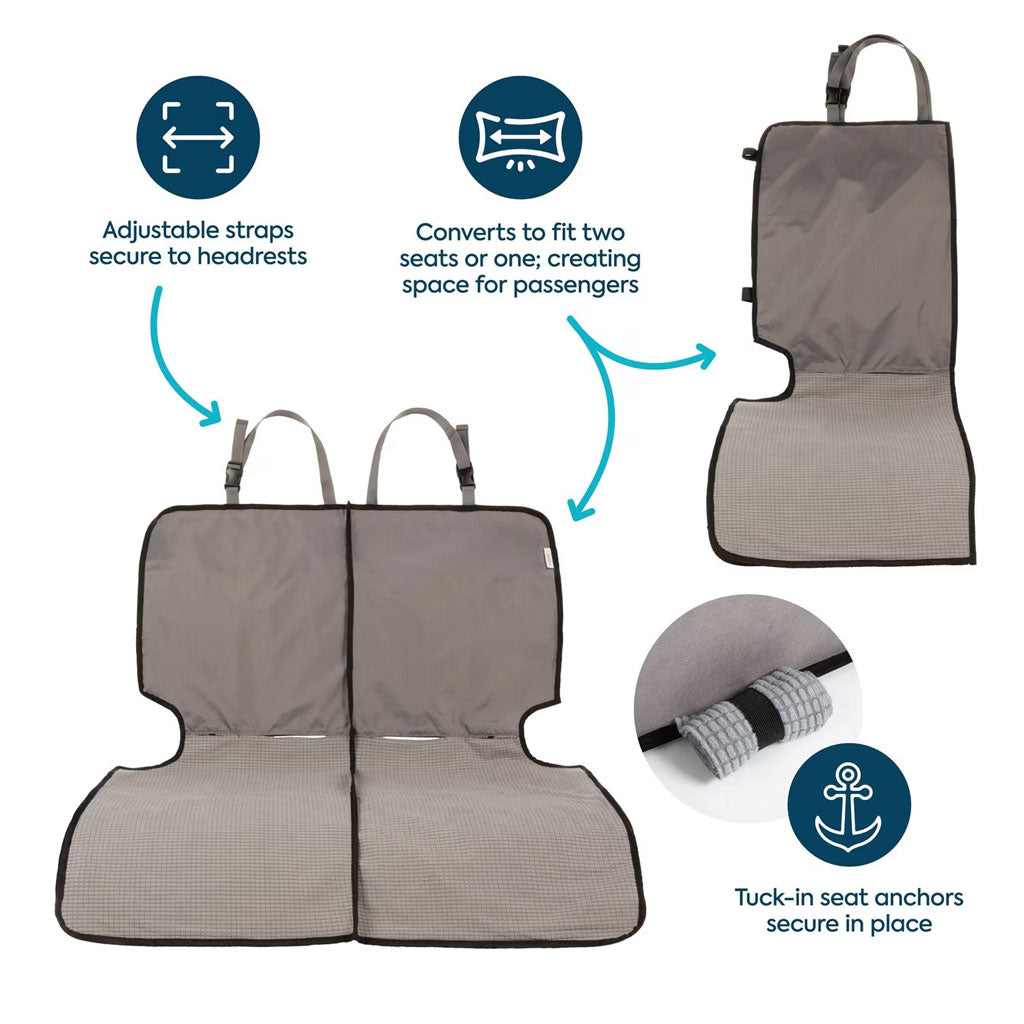 Sherpa Quiet Ride 2-In-1 Auto Seat Protector, Gray