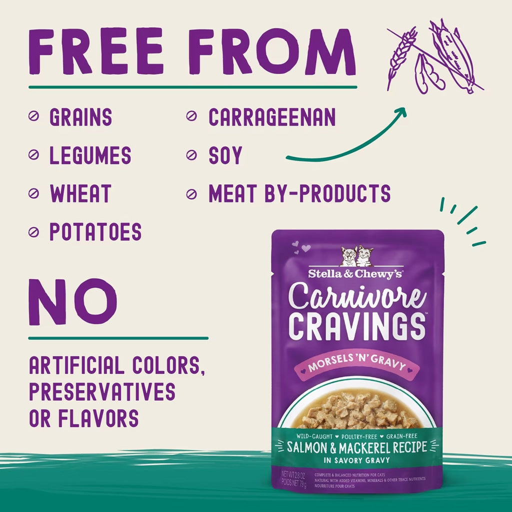 Stella & Chewy's Carnivore Cravings Morsels'N'Gravy Cat Food, 2.8-oz case of 24