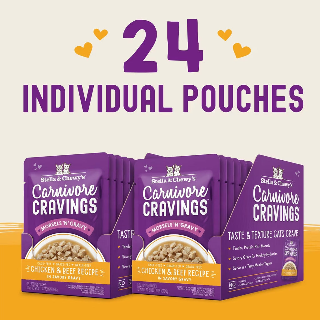 Stella & Chewy's Carnivore Cravings Morsels'N'Gravy Cat Food, 2.8-oz case of 24