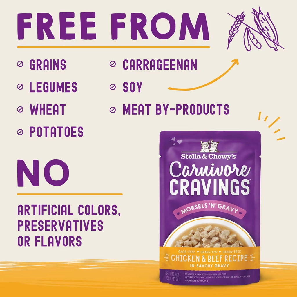 Stella & Chewy's Carnivore Cravings Morsels'N'Gravy Cat Food, 2.8-oz case of 24