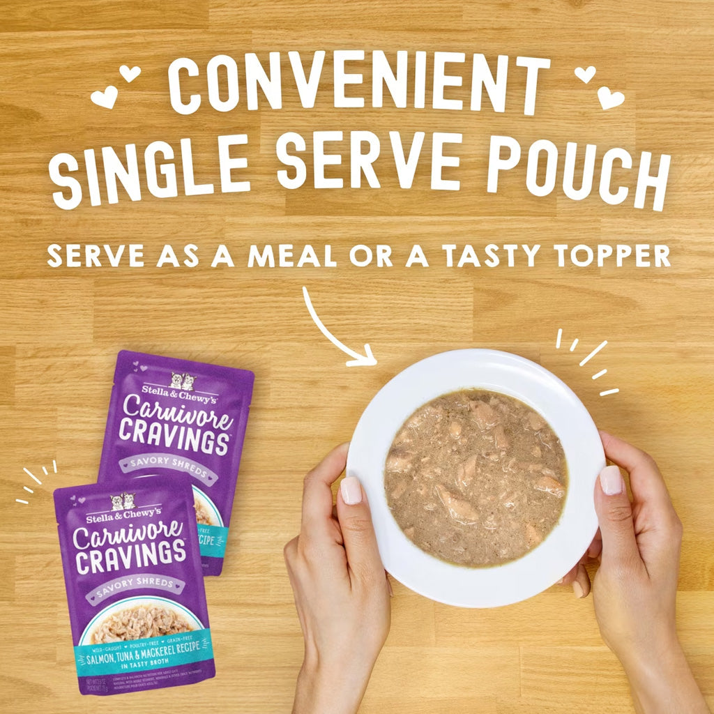 Stella & Chewy's Carnivore Cravings Shredded Wet Cat Food, 2.8-oz case of 24