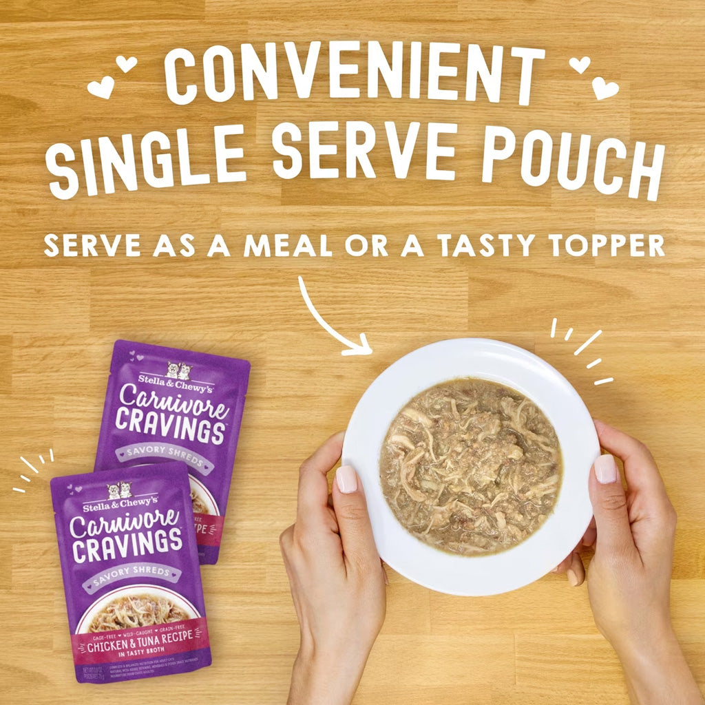 Stella & Chewy's Carnivore Cravings Shredded Wet Cat Food, 2.8-oz case of 24