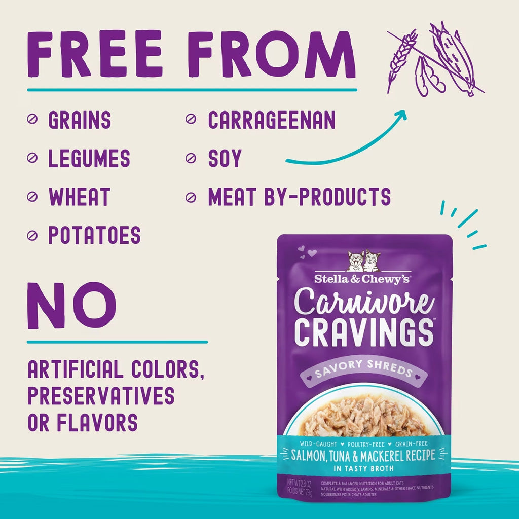 Stella & Chewy's Carnivore Cravings Shredded Wet Cat Food, 2.8-oz case of 24