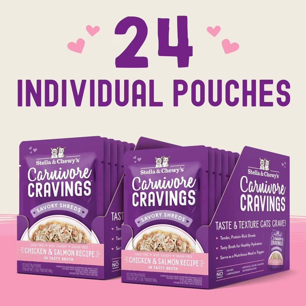 Stella & Chewy's Carnivore Cravings Shredded Wet Cat Food, 2.8-oz case of 24