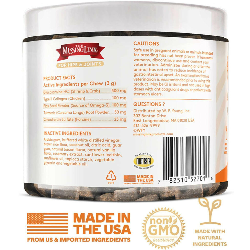 The Missing Link Collagen Care Hips & Joints Soft Chews for Dogs