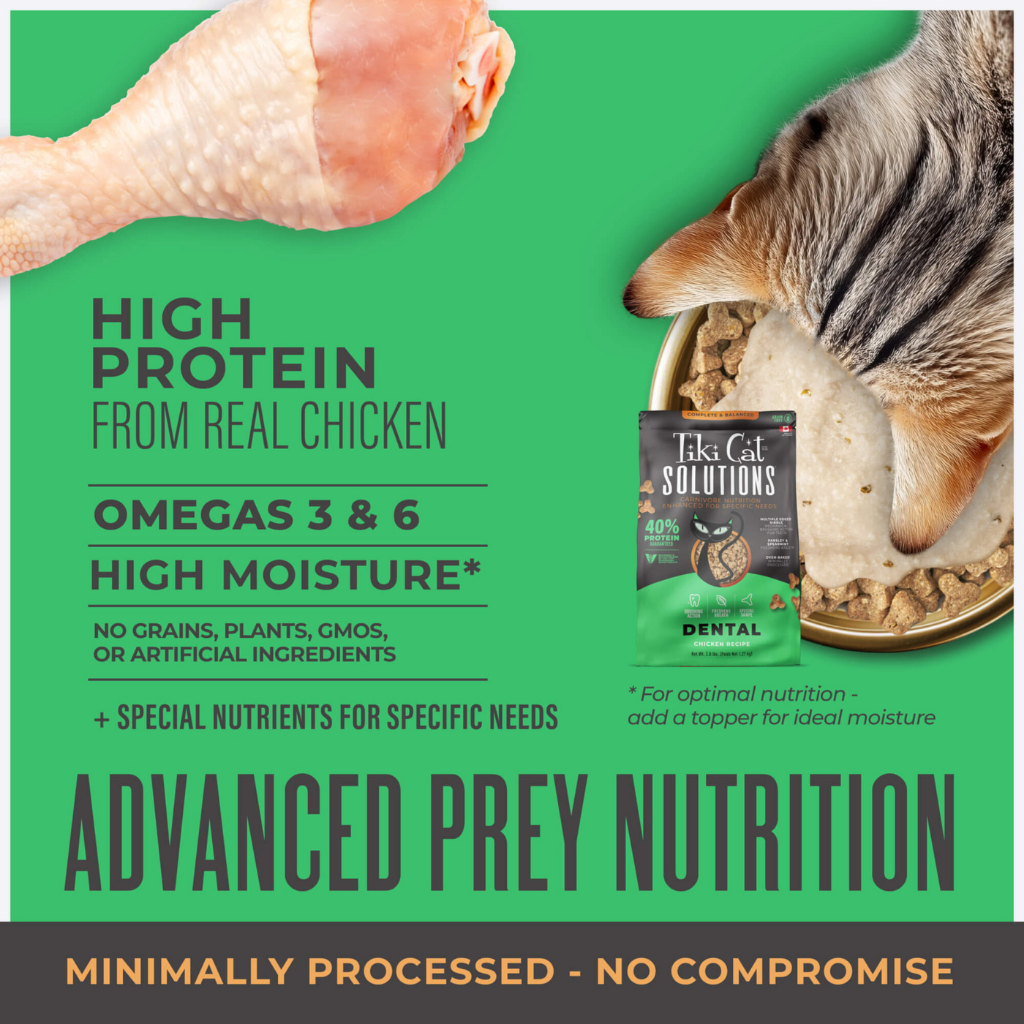 Tiki Cat Solutions Dental Grain Free Chicken Recipe Dry Cat Food