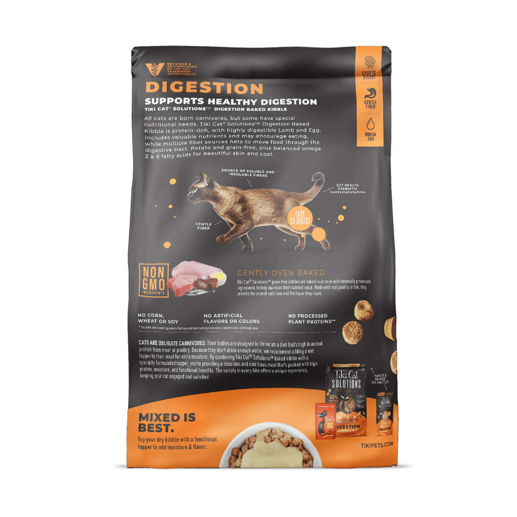 Tiki Cat Solutions Digestion Grain Free Lamb & Egg Dry Cat Food