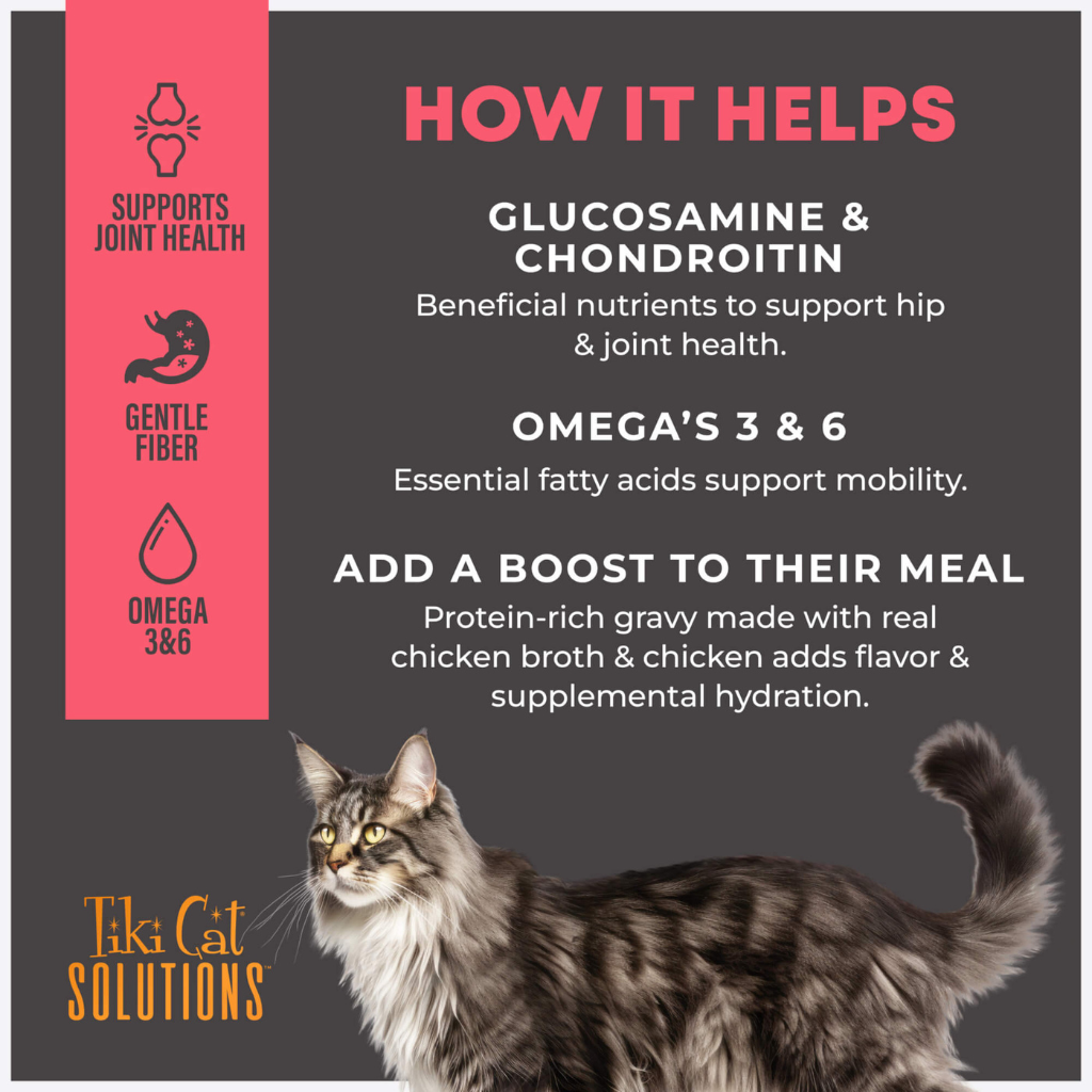 Tiki Cat Solutions + Function Mousse Mobility Chicken Recipe Food Topper for Cats (1.5 oz x 12 pouches)