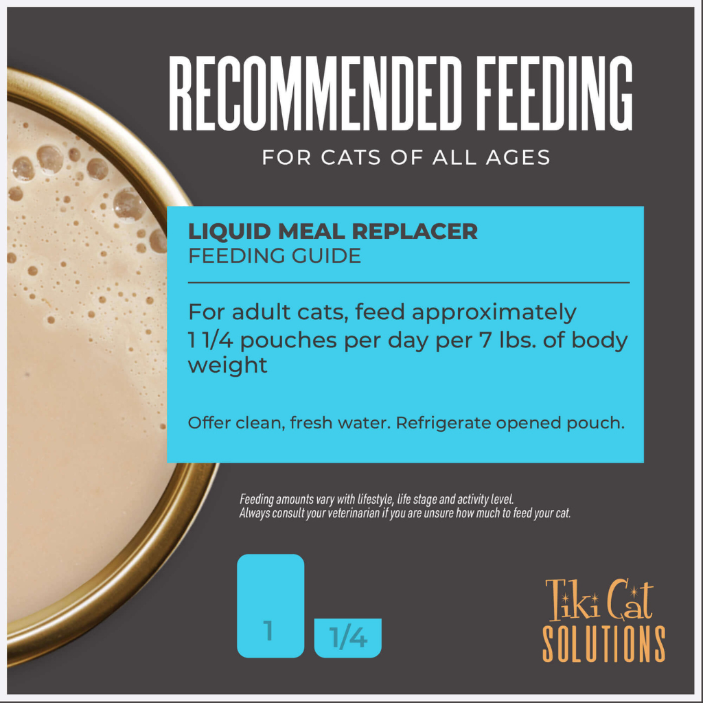 Tiki Cat Solutions Liquid Meal Replacer Tuna in Goat's Milk for Cats (6 oz x 6 pouches)