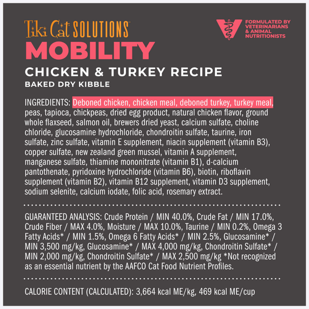 Tiki Cat Solutions Mobility Grain Free Chicken & Turkey Recipe Dry Cat Food (2.8 lb)