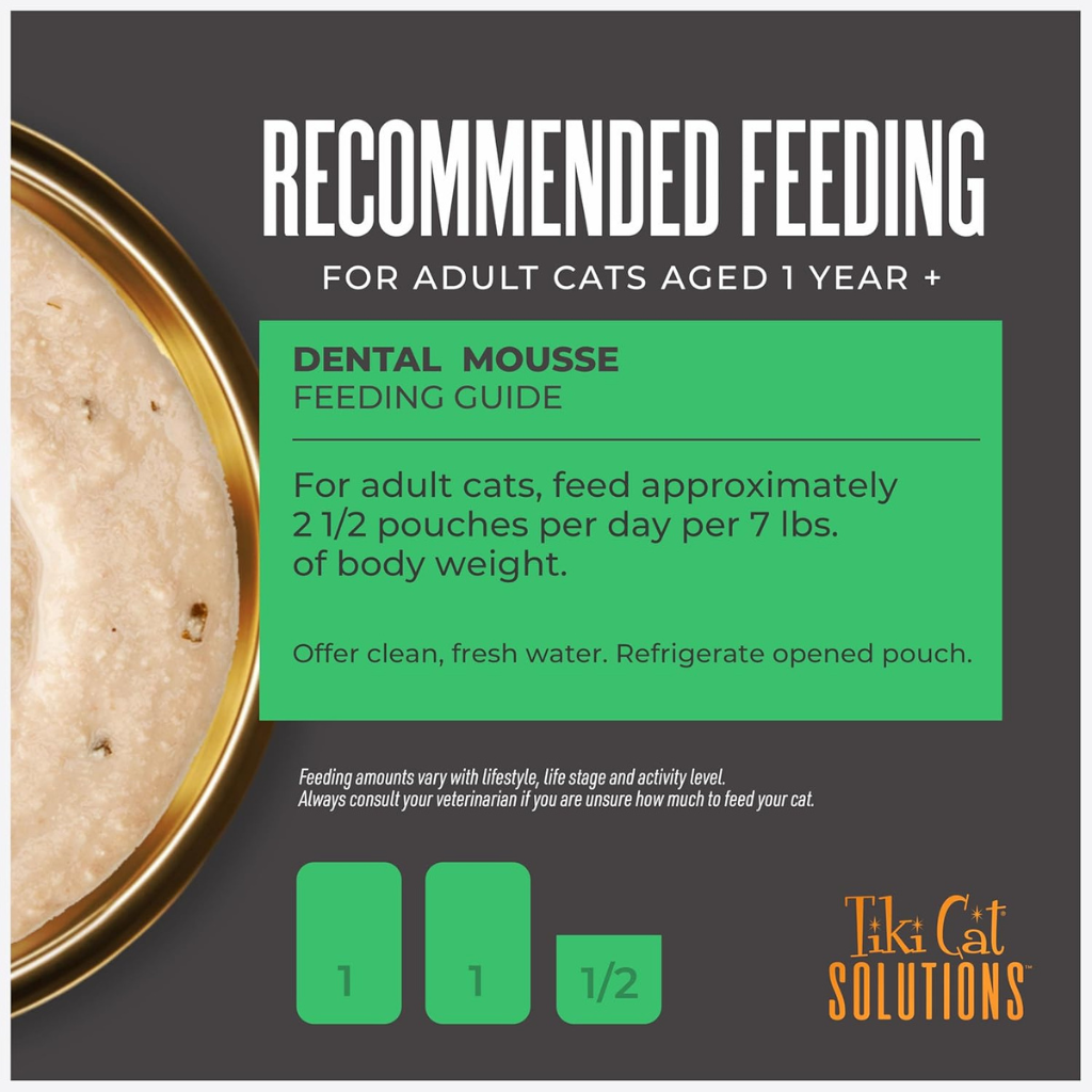 Tiki Cat Solutions Mousse Dental Care Chicken Recipe in Broth Wet Cat Food (2.4 oz x 12 pouches)