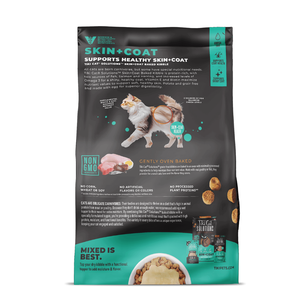 Tiki Cat Solutions Skin & Coat Grain Free Salmon & Herring Recipe Dry Cat Food