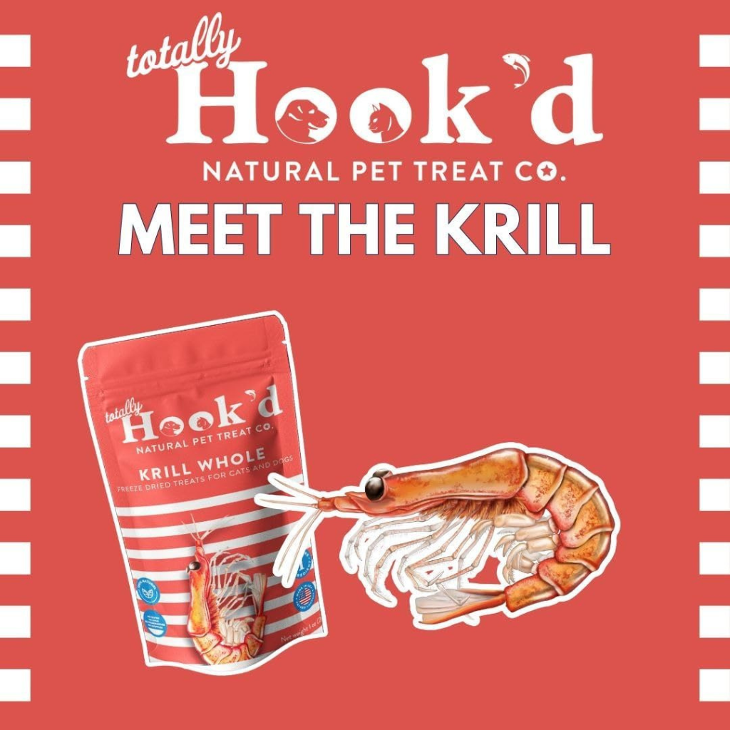 Totally Hook'd Freeze-Dried Whole Krill Dog & Cat Treats (1 oz)
