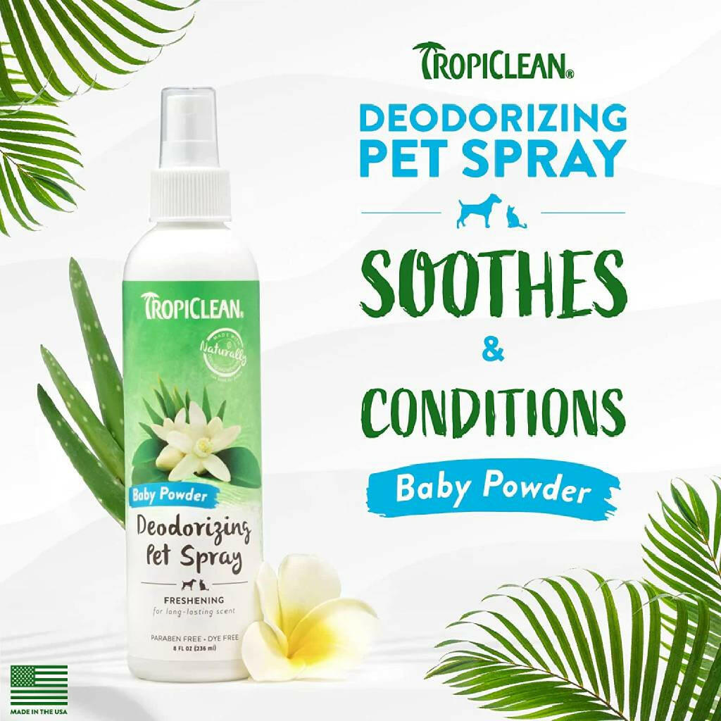 Tropiclean Baby Powder Deodorizing Pet Spray (8 oz)
