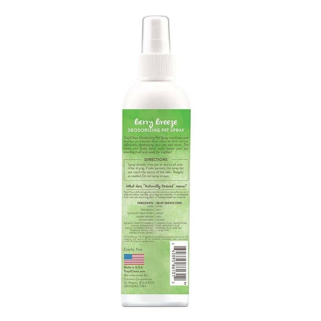 Tropiclean Berry Breeze Deodorizing Spray for Pets (8 oz)