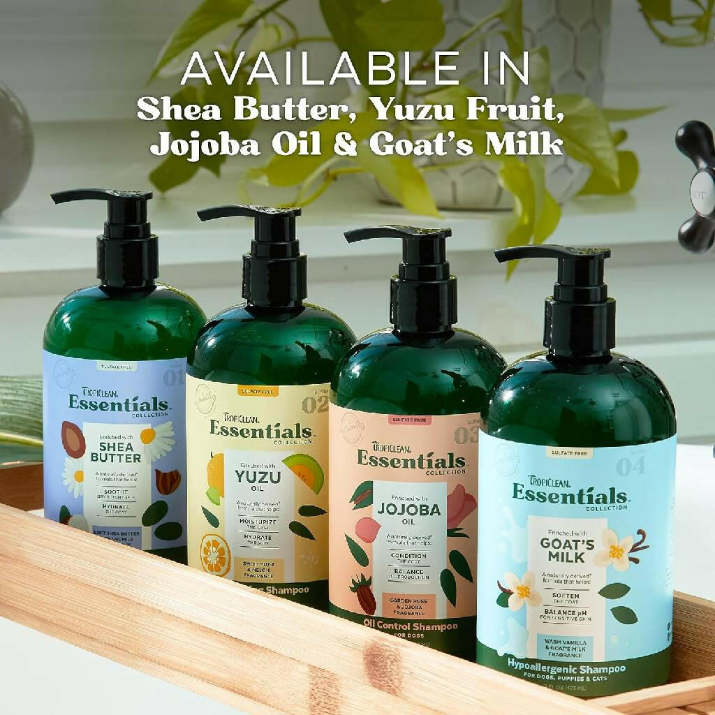 TropiClean Essentials Jojoba Oil Control Shampoo for Dogs (16 oz)