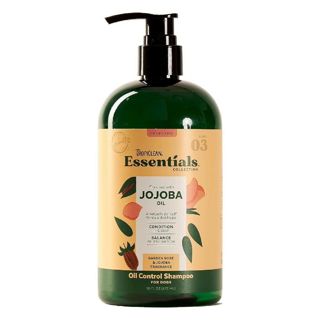 TropiClean Essentials Jojoba Oil Control Shampoo for Dogs (16 oz)