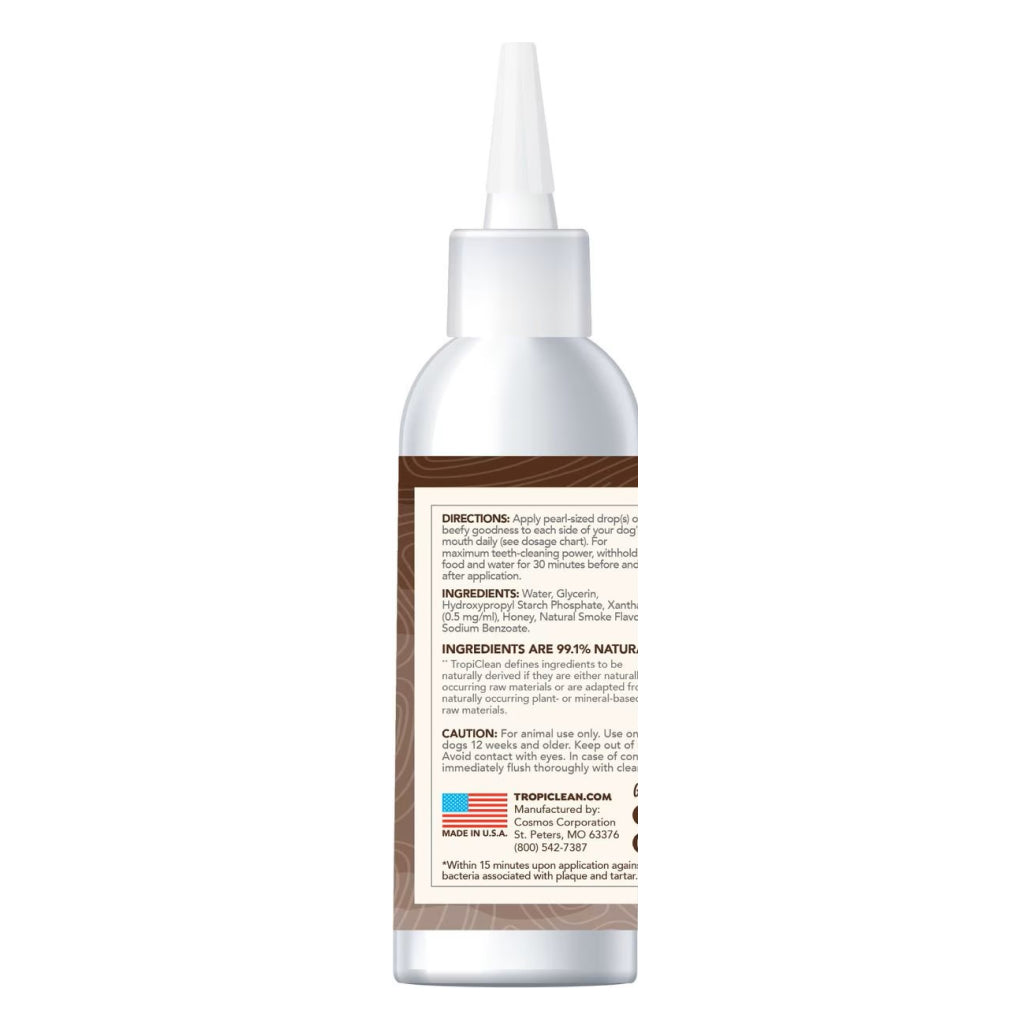 TropiClean Fresh Breath Enticers Smoked Beef Brisket Oral Care Kit for Dogs, 2oz
